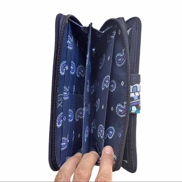 Vera Bradley Iconic RFID Turnlock Wallet in Deep Night Paisley - Picture 6 of 9